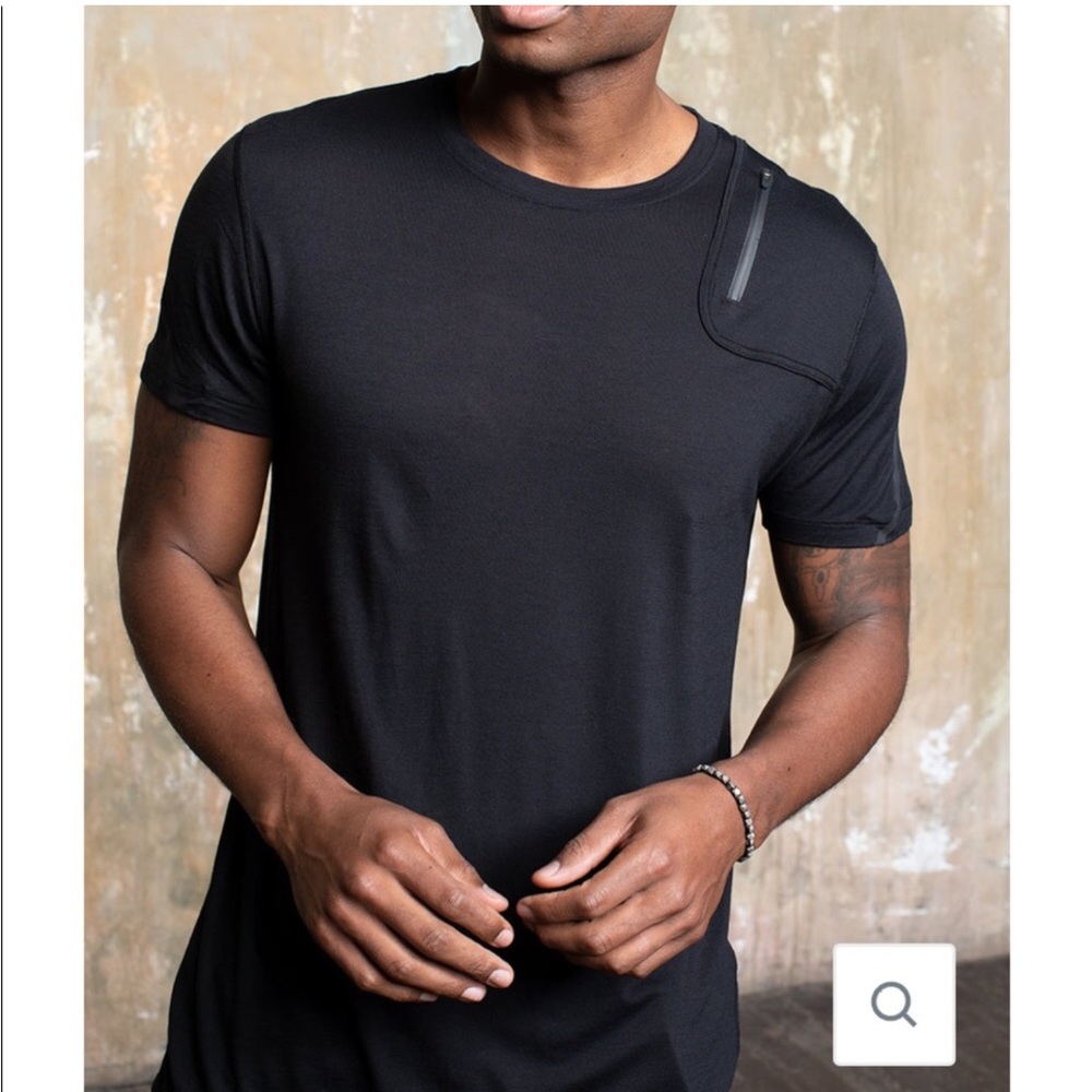XXL Paskho Black Short-Sleeve Crew Neck T-Shirt